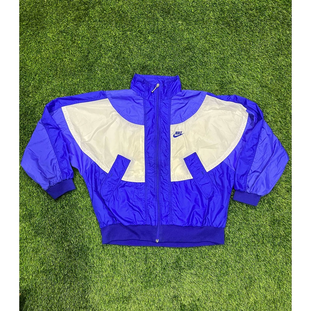 Vintage Nike Blue and White Windbreaker